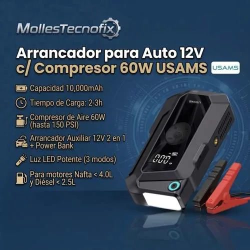 Arrancador para Auto 12V c/Compresor ZB287 USAMS