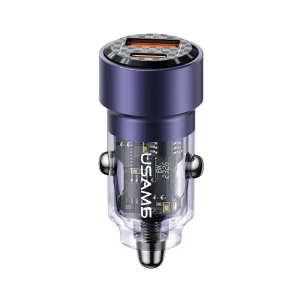 Cargador Auto C39 60W USB A + USB C CC208 USAMS