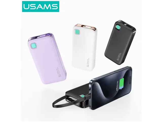 Power Bank 10.000mAh con Cable Retráctil Tipo C CD224 USAMS