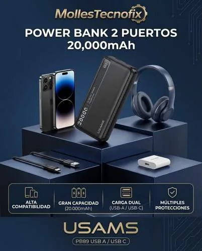 Power Bank 2 Puertos PB89 20.000mAh CD264 USAMS