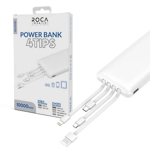 Power Bank ROCA PB10/CAB 10.000mAh con cables incorporados